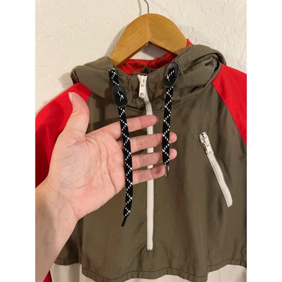 RVCA Hallihan II Green & Red Hooded Rain Jacket - Picture 13 of 13